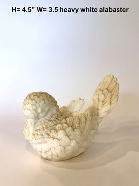 Vintage A. Santini Alabaster Dove Love Bird Figurine, Made in Italy, H= 4.5 “